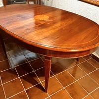 Tavolo massello con intarsio + 6 sedie imbottite