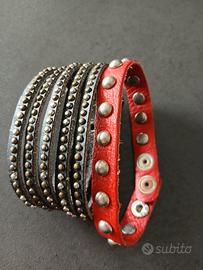 coppia bracciali in vera pelle