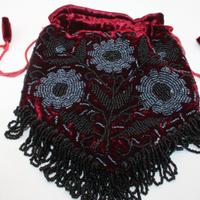 Splendida pochette velluto perline anni 30/40