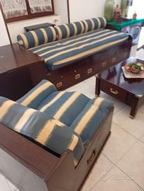 Salotto con divano e poltrona stile marinaro