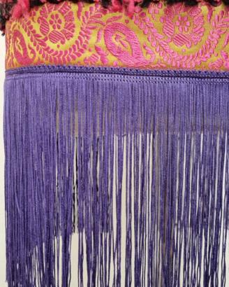 Cintura danza frange viola e passamaneria oro