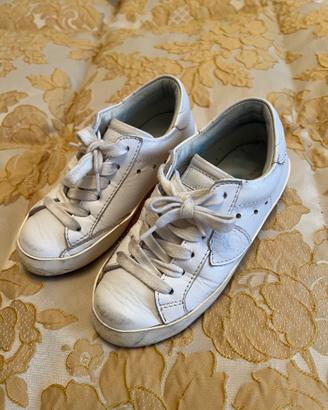 Sneakers bambino Philippe Model mis. 28 pelle bian