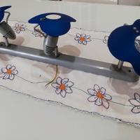 LAMPADARIO APPLIQUE CON FORMELLE IN VETRO A FIORE