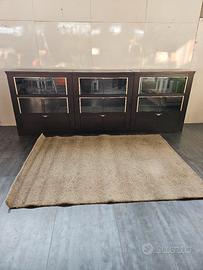 Credenza Libreria wenge e vetro 
Con 4 faretti