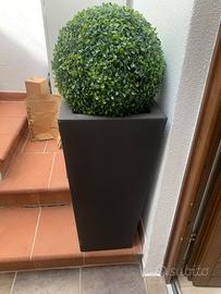 Vaso con palla in bosso