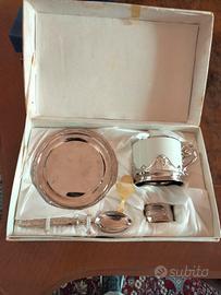 Set tazza porcellana argentata