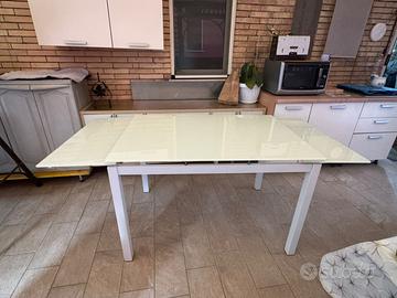 Tavolo vetro satinato allungabile