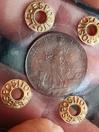 RARO 2 CENTESIMI PRORA 1908  QFDC PERIZIATO  