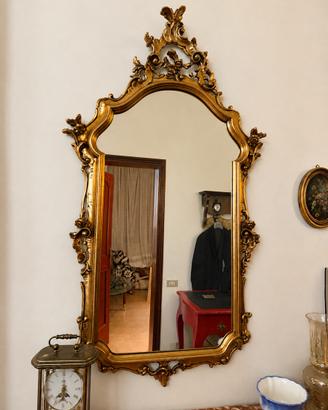 Specchio vintage dorato con cornice barocca decora