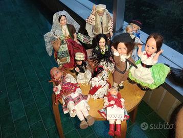 10 BAMBOLE COSTUMI FOLK ITALIA UCRAINA ROMANIA