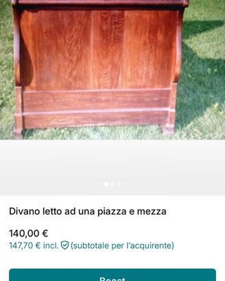 Divano letto ad una piazza e mezza