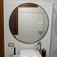 Specchio Circolare - Cornice nera (Ø 80cm)