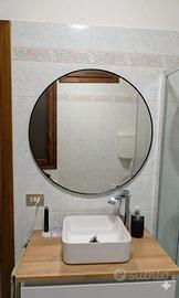 Specchio Circolare - Cornice nera (Ø 80cm)
