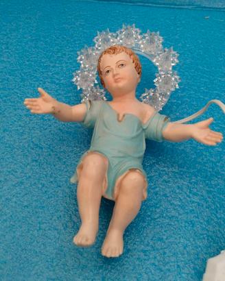 Statuina Gesù Bambino Presepe 20 cm - con Aureola
