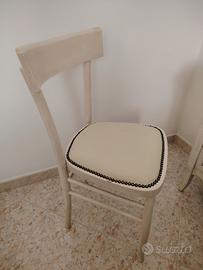 sedia rivisitata con sedile in pelle 