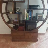 Mobile etnico rotondo in legno africano