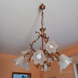 lampadario i. ferro dorato