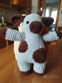 mucca pupazzo fatto a mano