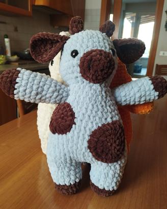 mucca pupazzo fatto a mano