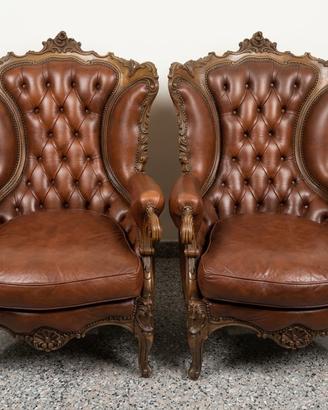 Coppia poltrone classiche neorinascimentali