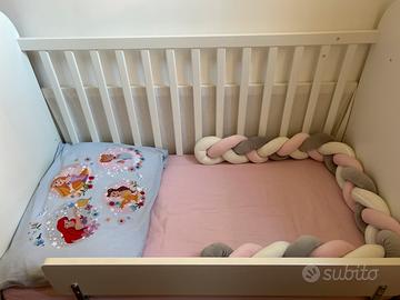 Lettino Myllra Ikea bianco con sbarra