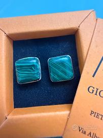 Gemelli in argento e Malachite 