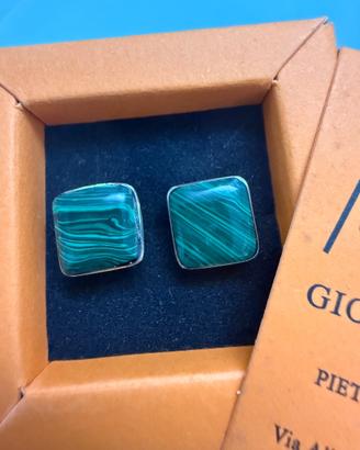 Gemelli in argento e Malachite 