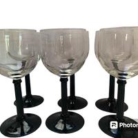 Set calici gambo nero