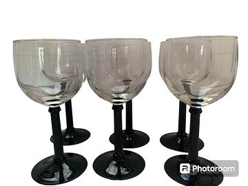 Set calici gambo nero