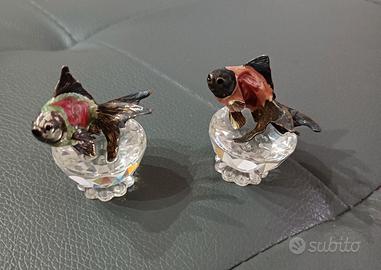 Coppia di micro pesci con base in cristallo