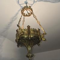 antico lampadario in bronzo dorato 