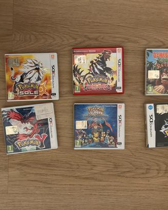 Giochi 3Ds e Ds, pokemon, donkey kong e sonic
