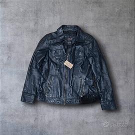 giacca di pelle vintage 90's racing