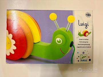 DJECO Luigi Lumaca Gioco da tirare Legno +18m