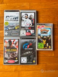 Lotto 5 Giochi PSP Gran Turismo, Ratchet, Killzone