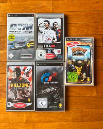Lotto 5 Giochi PSP Gran Turismo, Ratchet, Killzone