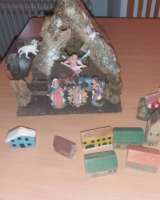 presepe e addobbi natalizi vari vintage