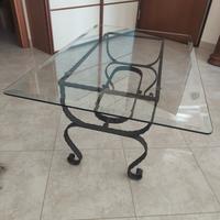 Tavolino da salotto ferro battuto artigianale 