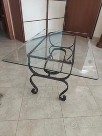 Tavolino da salotto ferro battuto artigianale 