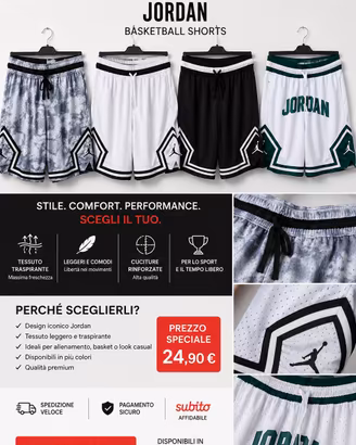 🏀 Pantaloncini Jordan – Qualità Premium 🔥