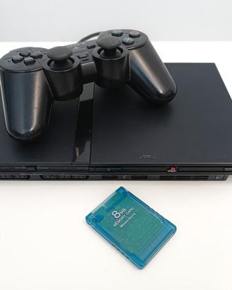 PlayStation PS 2 Slim + 8mb Memory + 1 Controller