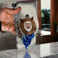 Foulard con illustrazione stile vintage