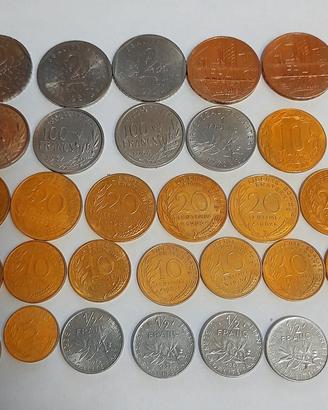 Lotto da collezione di monete storiche in Franchi