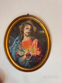 Quadro  ricamato punto croce vintage