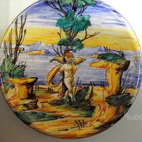 Coppia piatti ceramica maiolica "Chianciano"