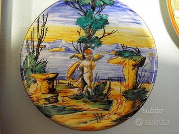 Coppia piatti ceramica maiolica "Chianciano"