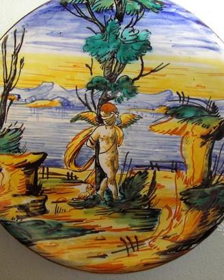 Coppia piatti ceramica maiolica "Chianciano"