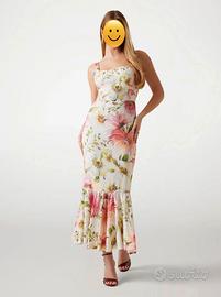 Vestito lungo floreale, bianco, Guess, Tg. L