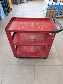 Carrello Officina Rosso con 3 ripiani per utensili