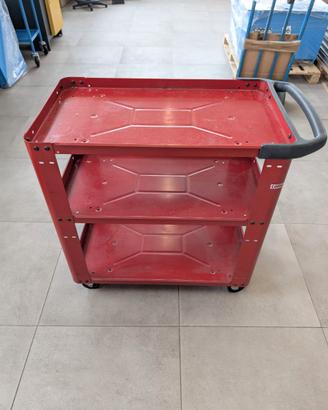 Carrello Officina Rosso con 3 ripiani per utensili